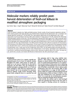 Molecular markers reliably predict postharvest deterioration of fresh-cut lettuce in modified atmosphere packaging