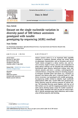 Dataset on the single nucleotide variation in diversity panel of 500 lettuce accessions genotyped with tunable genotyping-by-sequencing (tGBS) method