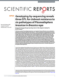 Genotyping-by-sequencing reveals three QTL for clubroot resistance to six pathotypes of Plasmodiophora brassicae in Brassica rapa