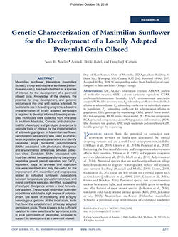 Genetic characterization of maximilian sunflower for the development of a locally adapted perennial grain oilseed