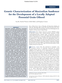 Genetic characterization of maximilian sunflower for the development of a locally adapted perennial grain oilseed