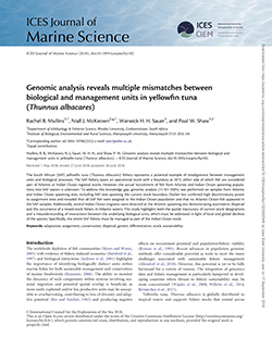 Genomic analysis reveals multiple mismatches between biological and management units in yellowfin tuna (Thunnus albacares)