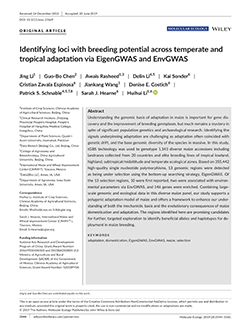 Identifying loci with breeding potential across temperate and tropical adaptation via EigenGWAS and EnvGWAS