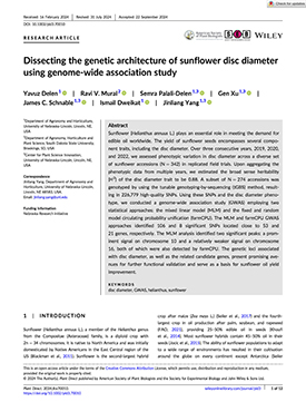 Dissecting the genetic architecture of sunflower disc diameter using genome-wide association study