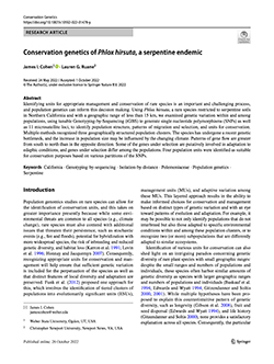 Conservation genetics of Phlox hirsuta, a serpentine endemic