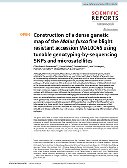 Construction of a dense genetic map of the Malus fusca fire blight resistant accession MAL0045 using tunable genotyping-by-sequencing SNPs and microsatellites